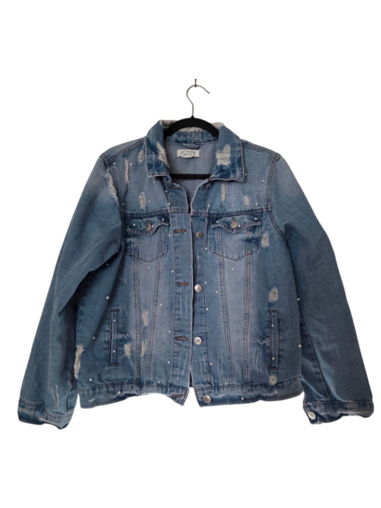 Jean Jackets & Blazers - ci sono Jean jacket Size Large Women's Beaded Blue Jeans